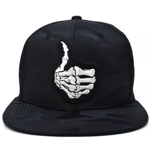 BLACK Eagle Finger Thumb Up New Embroidery Snapback Adjustable Hat Flat …